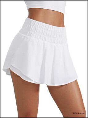 High Waisted Athletic Skort with Zip Pocket for Running Tennis Workout